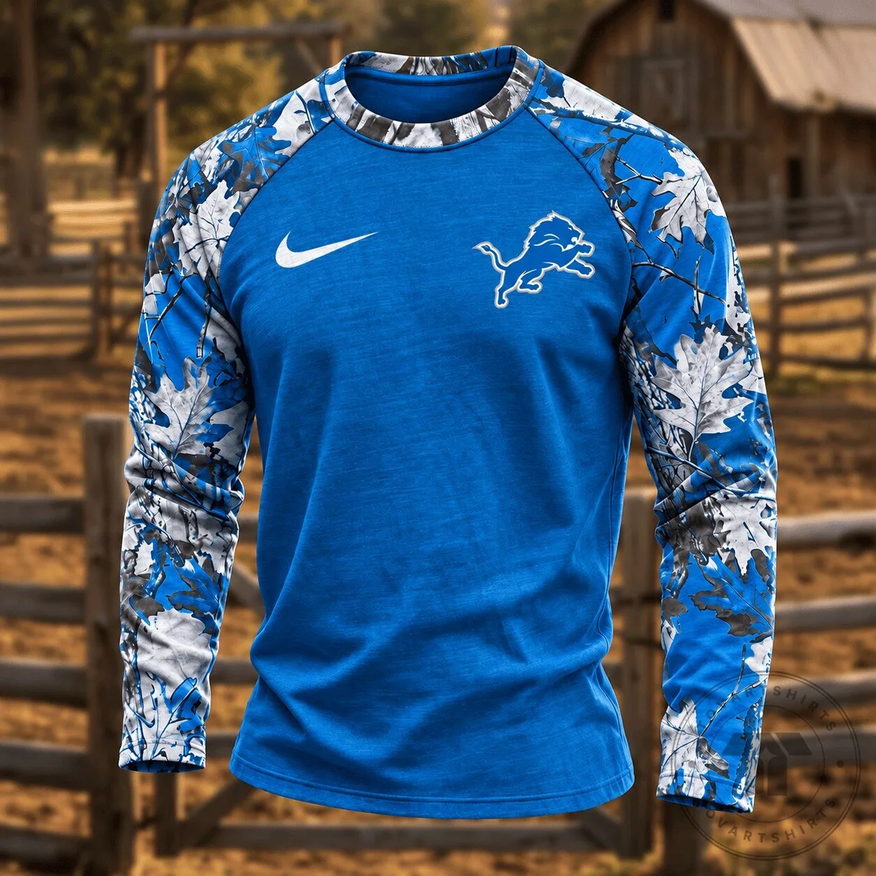 Detroit Lions Shirt NFL Camouflage Hunting Long Sleeve T-Shirt