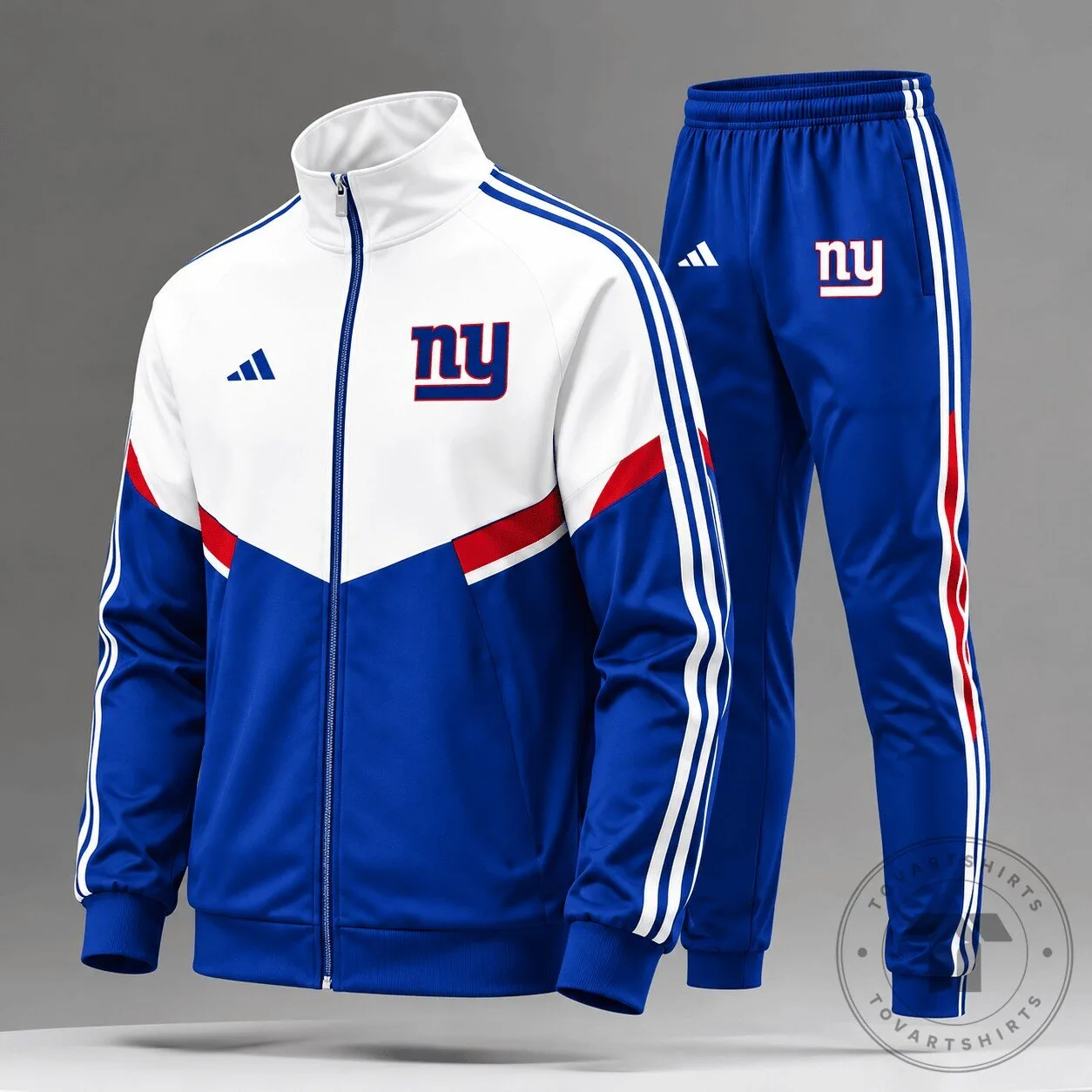New York Giants NFL Football Team White and Blue Tracksuit Jacket