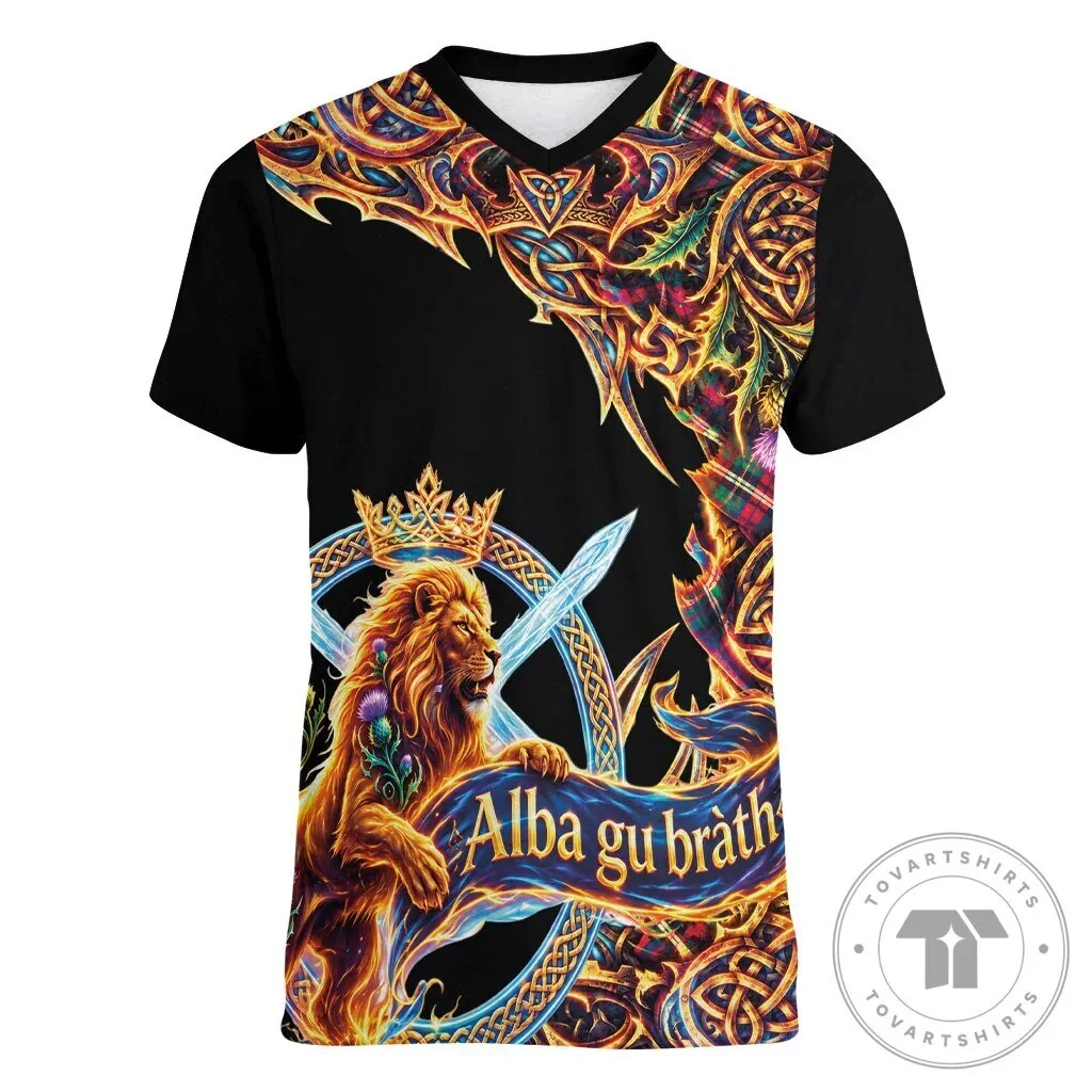 Scotland Royal Lion Celtic Knot Tartan V-Neck T-Shirt 8 Scotland Royal Lion Celtic Knot Tartan V-Neck T-Shirt