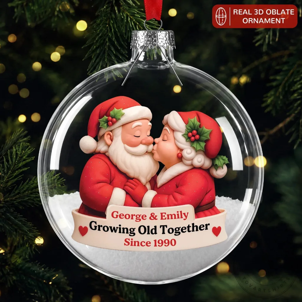 Personalized Santa Claus Couple Christmas Tree Ornament Personalized Santa Claus Couple Christmas Tree Ornament