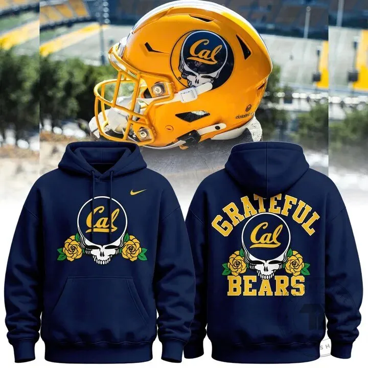 Grateful Dead Skull and Roses Hoodie for California Golden Bears Football Fans