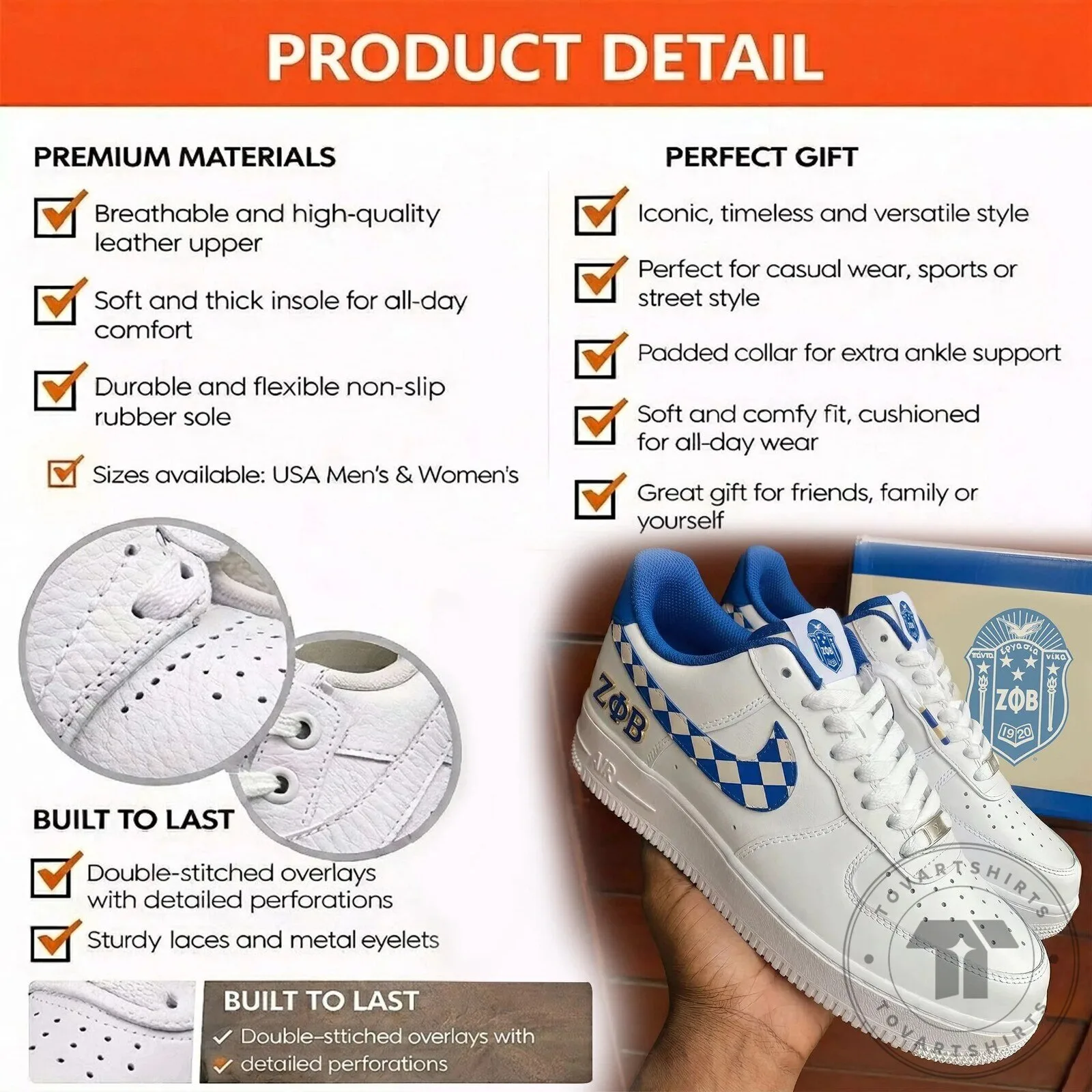 Zeta Phi Beta Sorority White and Blue Air Force 1 Sneakers 7 Zeta Phi Beta Sorority White and Blue Air Force 1 Sneakers