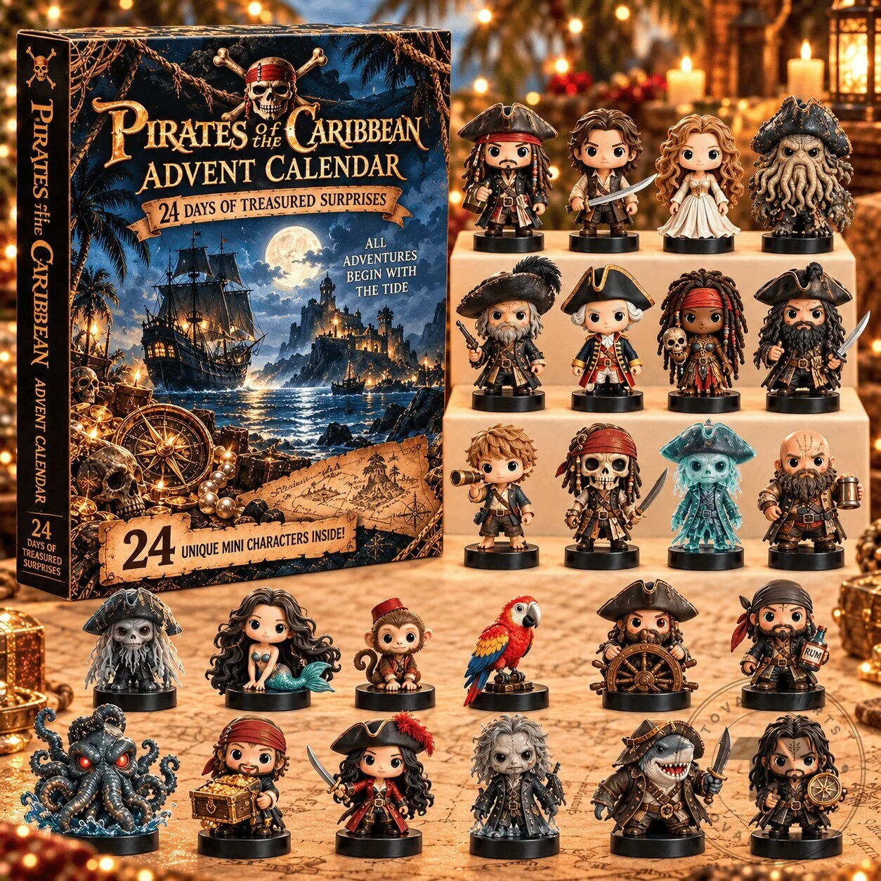 Pirates of the Caribbean Advent Calendar with 24 Mini Character Figurines