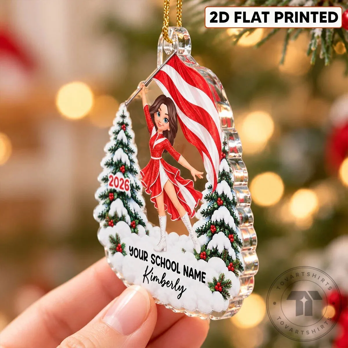 Personalized Color Guard Girl Christmas Tree Ornament 15 Personalized Color Guard Girl Christmas Tree Ornament
