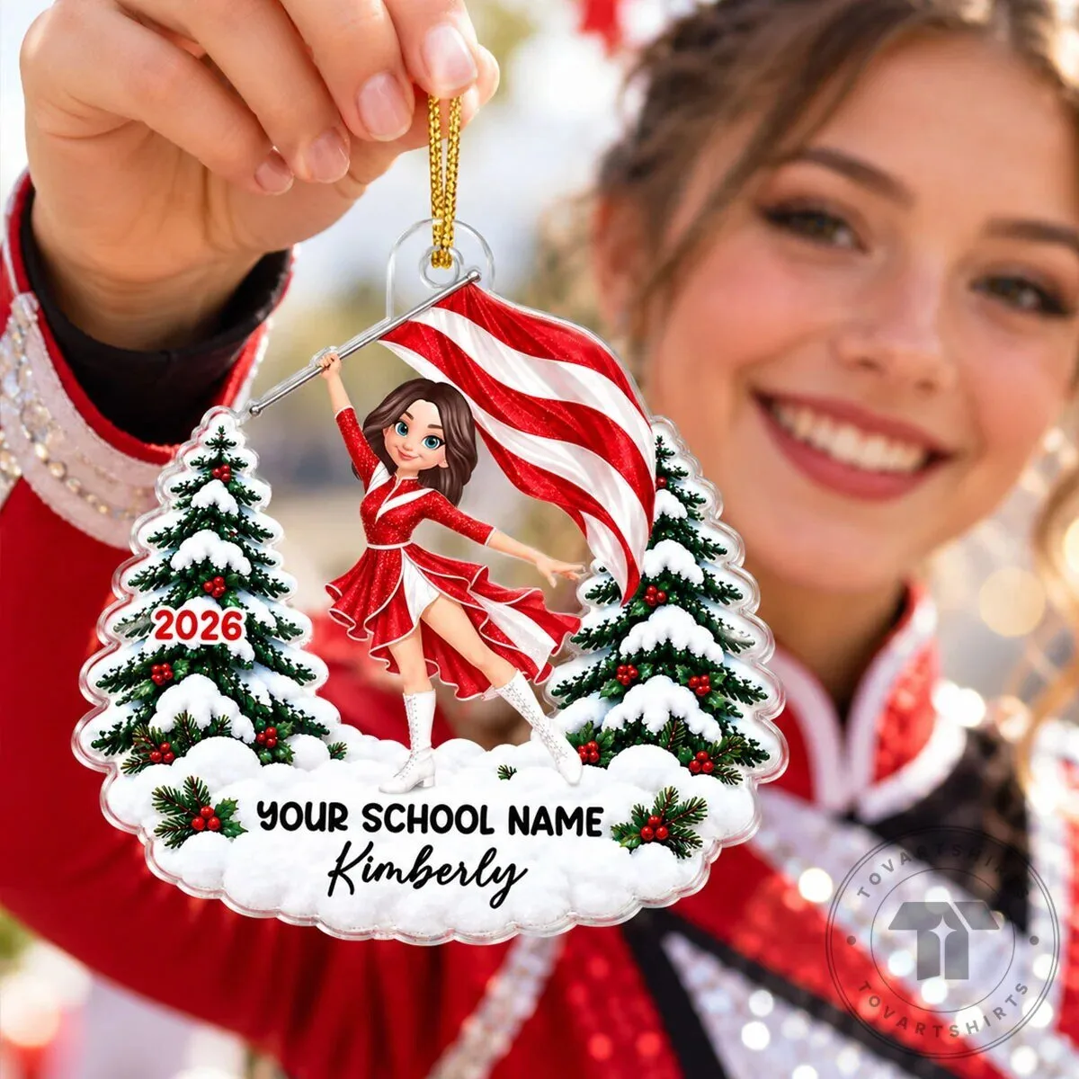 Personalized Color Guard Girl Christmas Tree Ornament 16 Personalized Color Guard Girl Christmas Tree Ornament