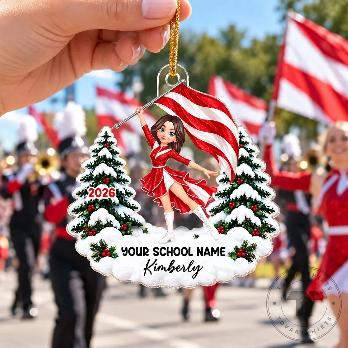 Personalized Color Guard Girl Christmas Tree Ornament 19 Personalized Color Guard Girl Christmas Tree Ornament