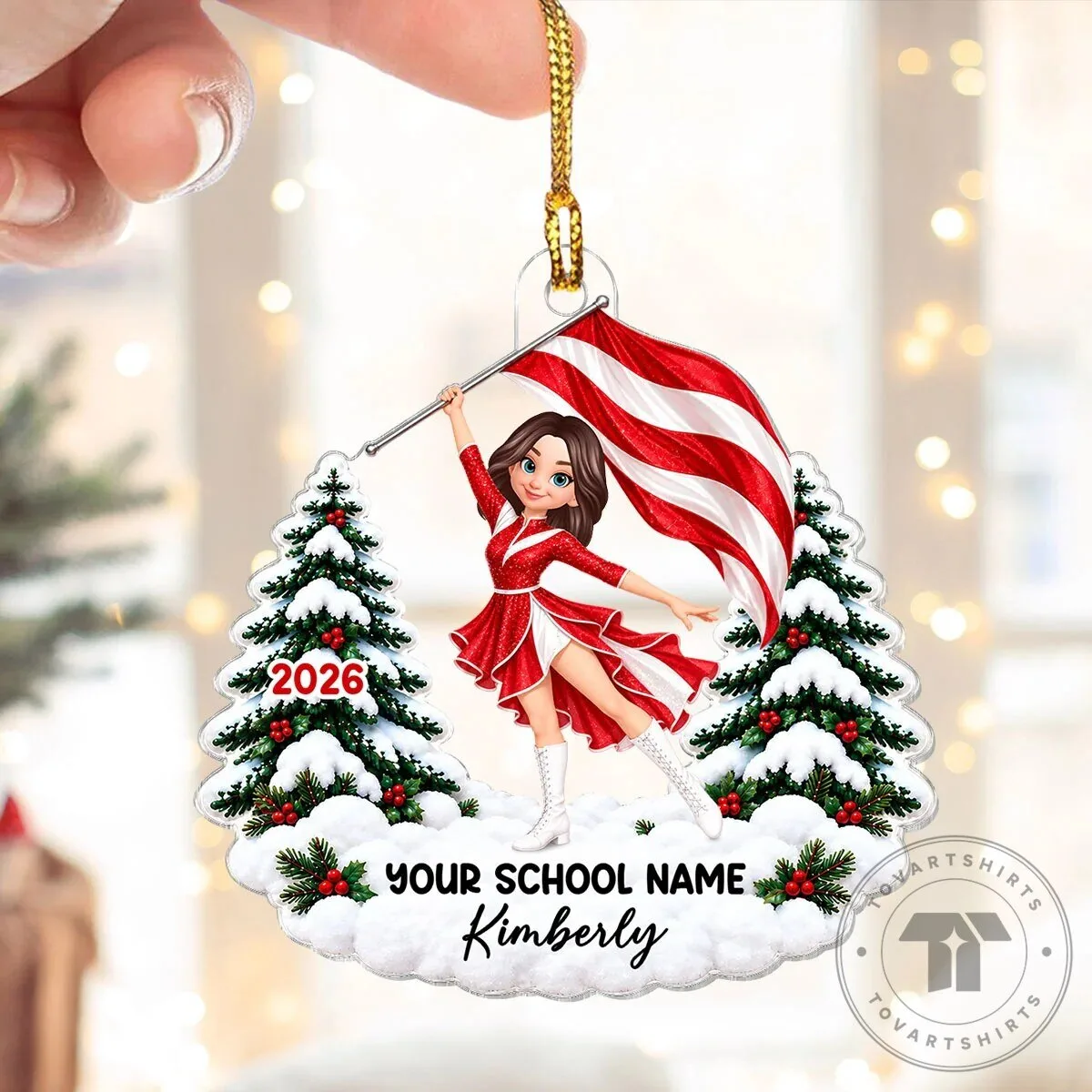 Personalized Color Guard Girl Christmas Tree Ornament 20 Personalized Color Guard Girl Christmas Tree Ornament