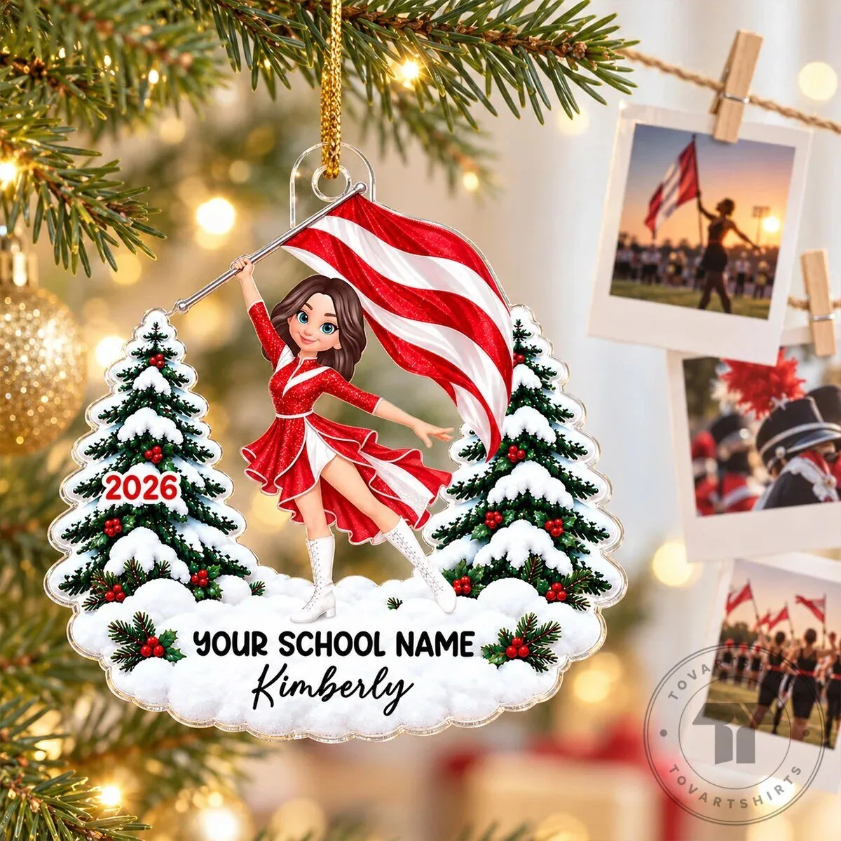Personalized Color Guard Girl Christmas Tree Ornament 22 Personalized Color Guard Girl Christmas Tree Ornament