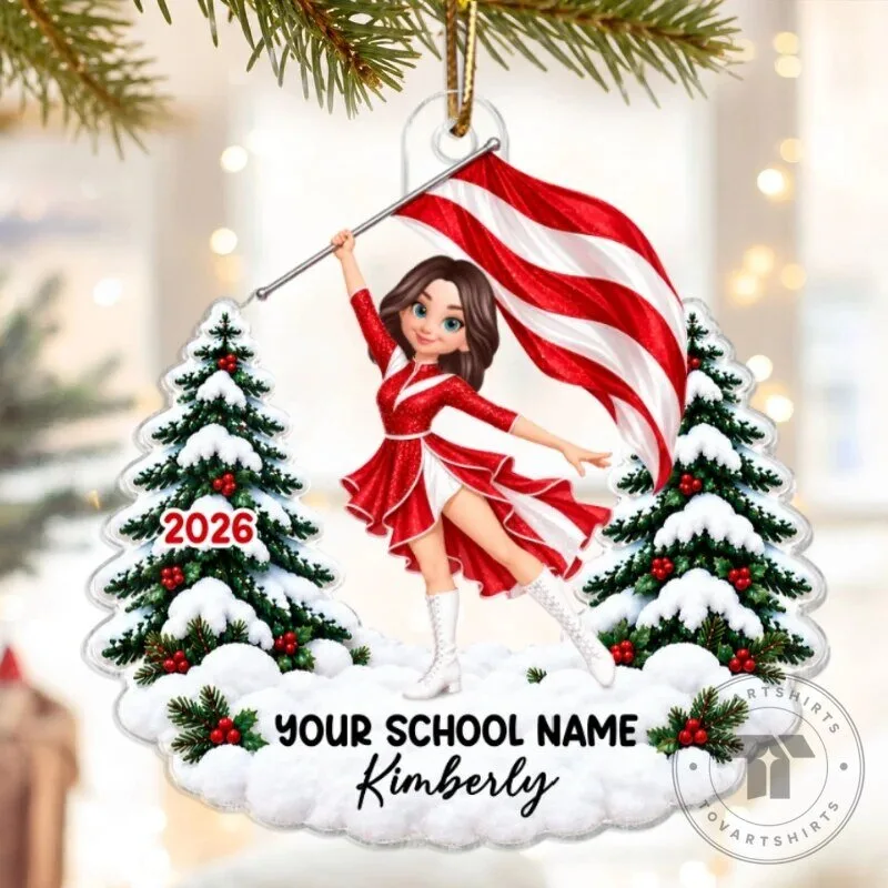 Personalized Color Guard Girl Christmas Tree Ornament 23 Personalized Color Guard Girl Christmas Tree Ornament