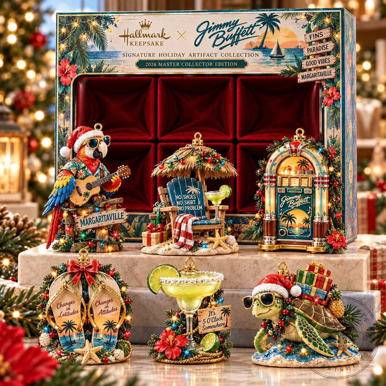 Jimmy Buffett Margaritaville Christmas Keepsake Ornament Collection