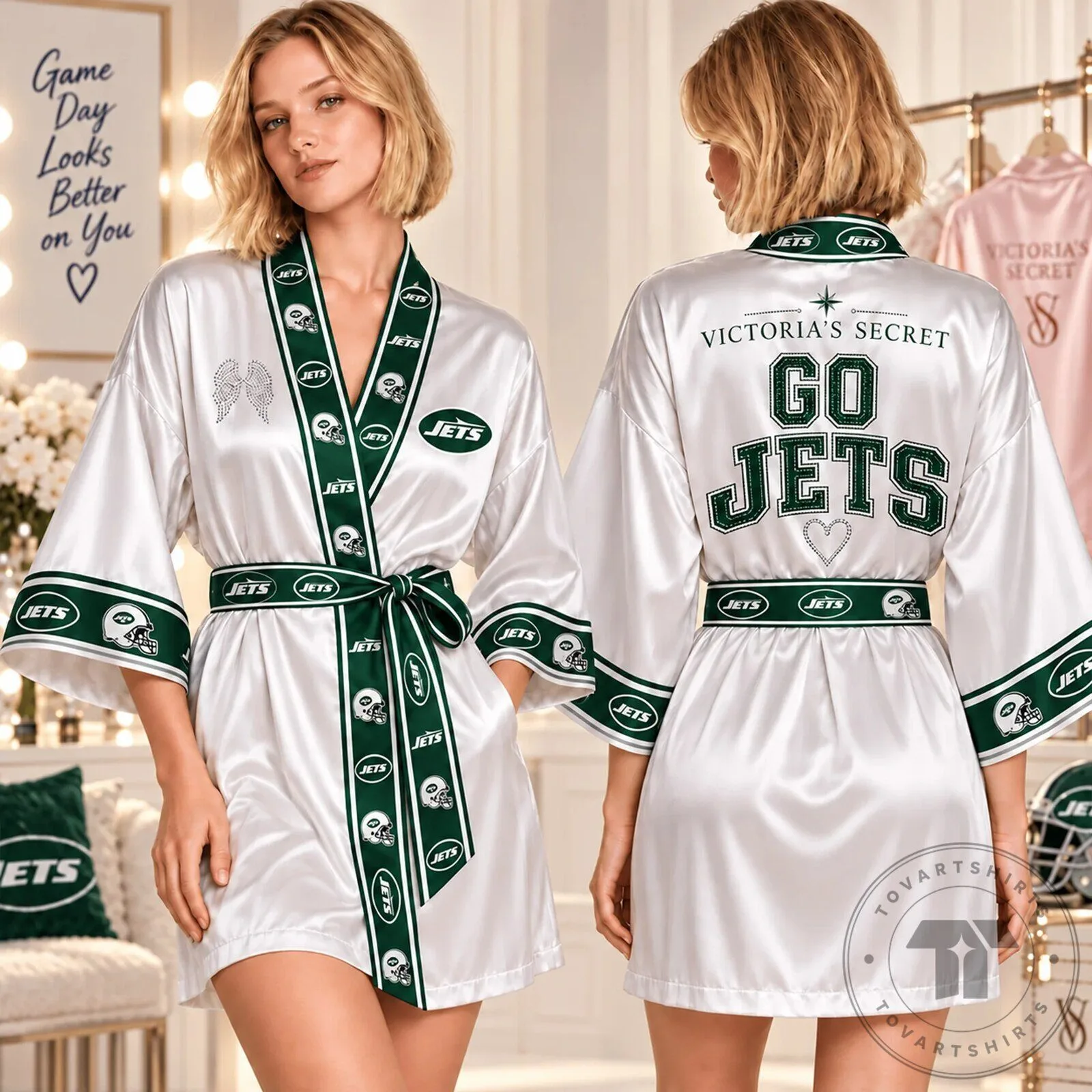New York Jets Victoria's Secret Satin Robe for Women