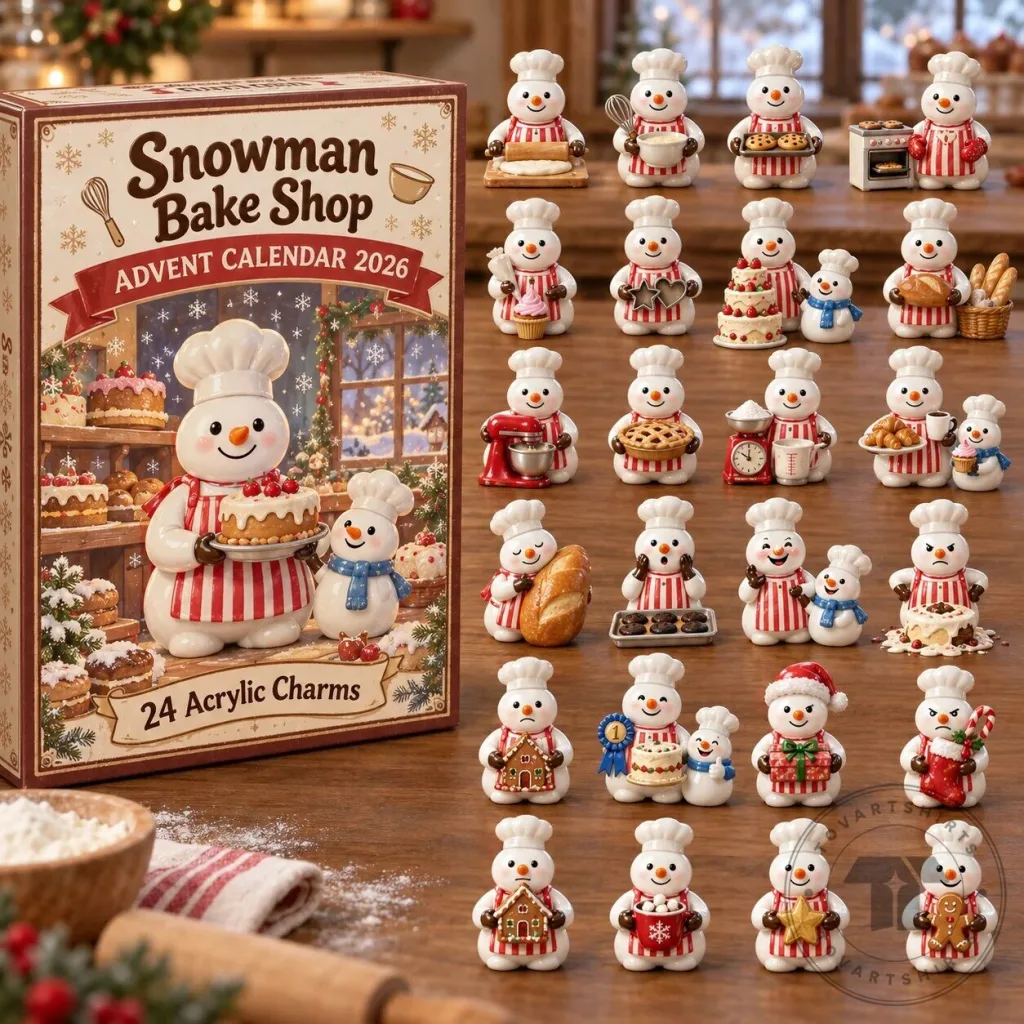 Snowman Bake Shop Advent Calendar 2026 with 24 Acrylic Charms 2D Snowman Bake Shop Advent Calendar 2026 with 24 Acrylic Charms 2D