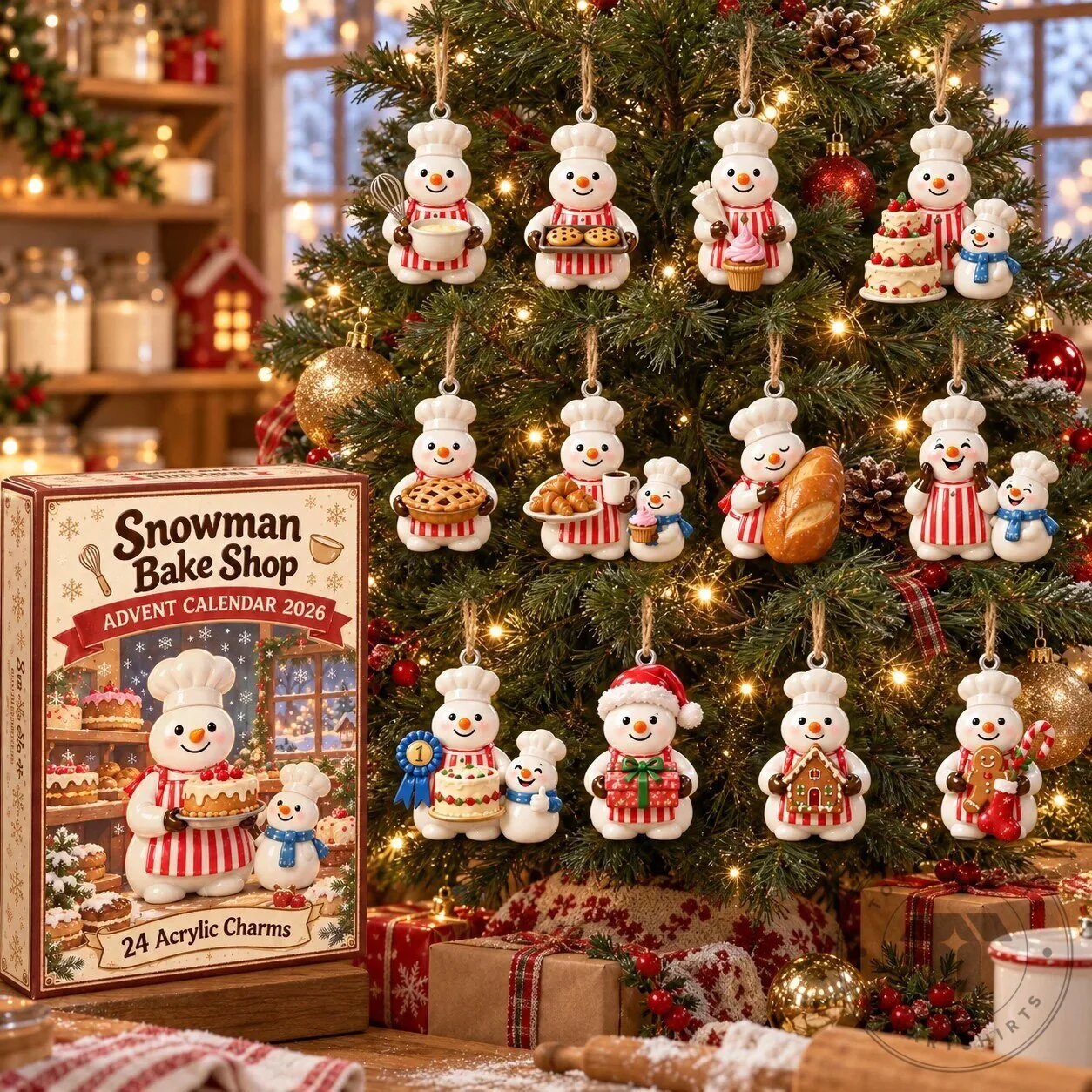 Snowman Bake Shop Advent Calendar 2026 with 24 Acrylic Charms 2D 5 Snowman Bake Shop Advent Calendar 2026 with 24 Acrylic Charms 2D