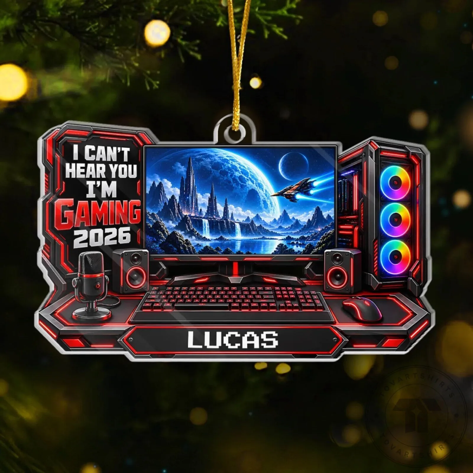 Personalized Gamer Christmas Ornament 2026, Custom Gaming Setup Acrylic Decoration 8 Personalized Gamer Christmas Ornament 2026, Custom Gaming Setup Acrylic Decoration