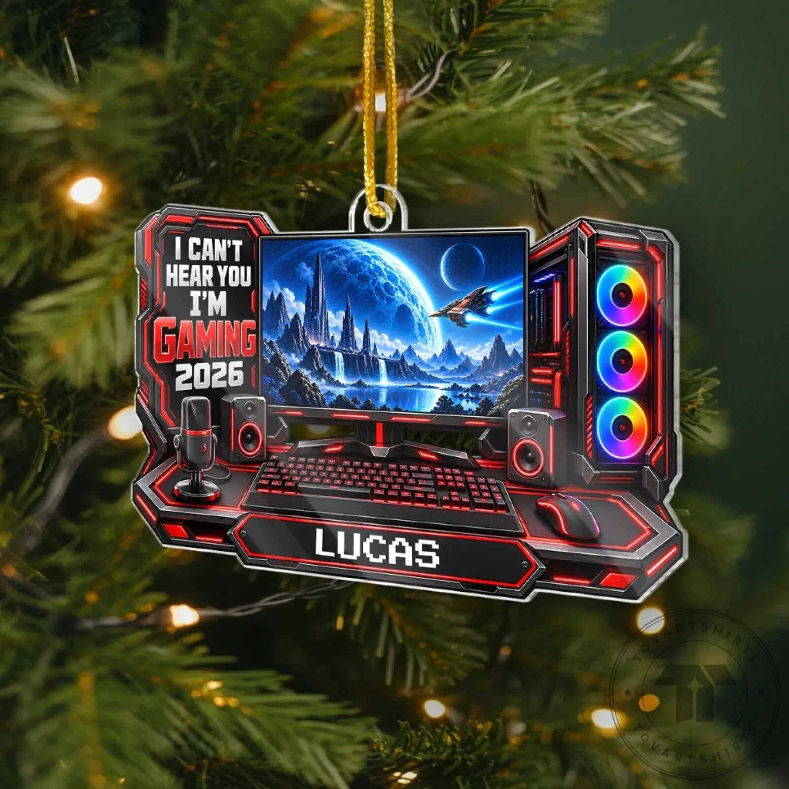 Personalized Gamer Christmas Ornament 2026, Custom Gaming Setup Acrylic Decoration 9 Personalized Gamer Christmas Ornament 2026, Custom Gaming Setup Acrylic Decoration