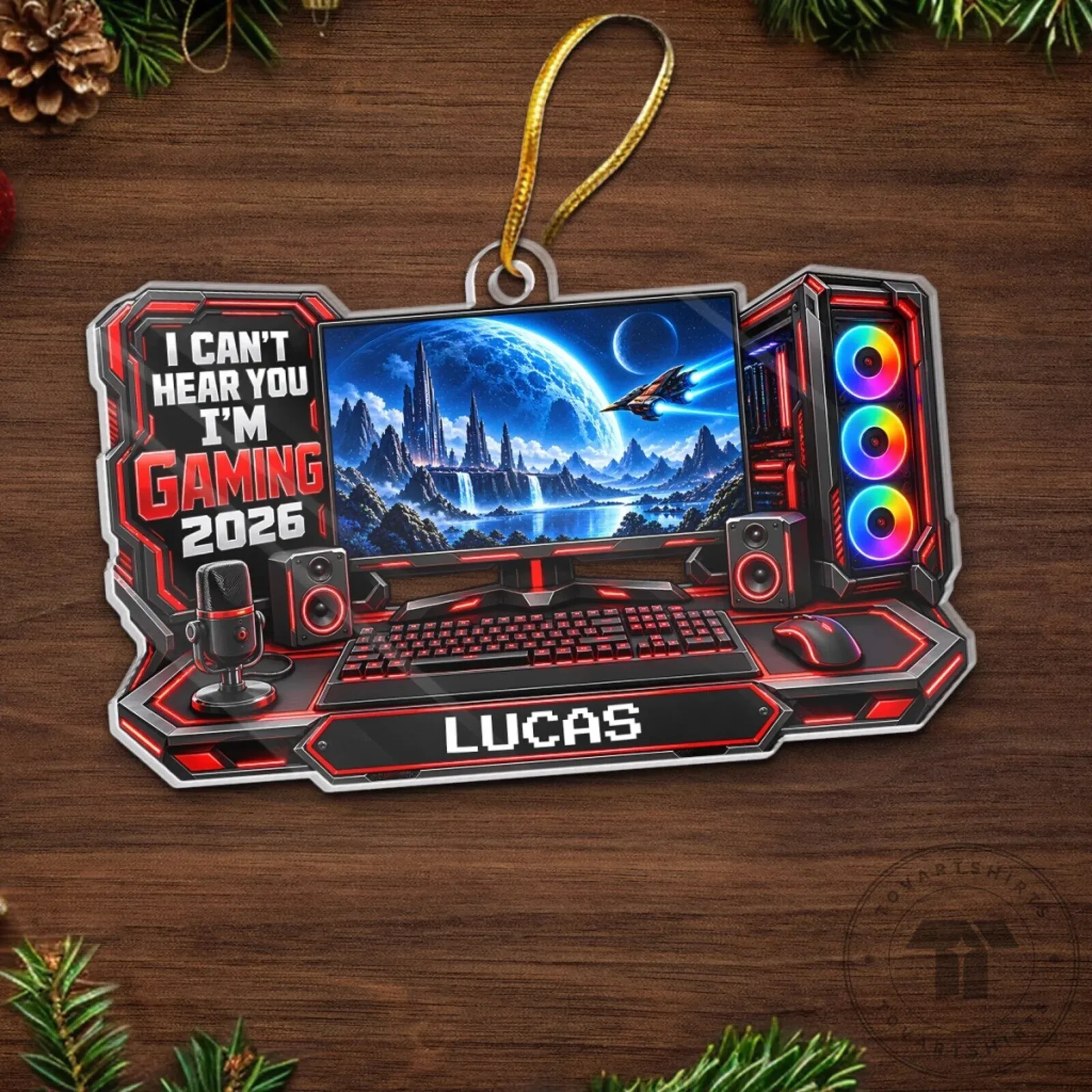 Personalized Gamer Christmas Ornament 2026, Custom Gaming Setup Acrylic Decoration 11 Personalized Gamer Christmas Ornament 2026, Custom Gaming Setup Acrylic Decoration