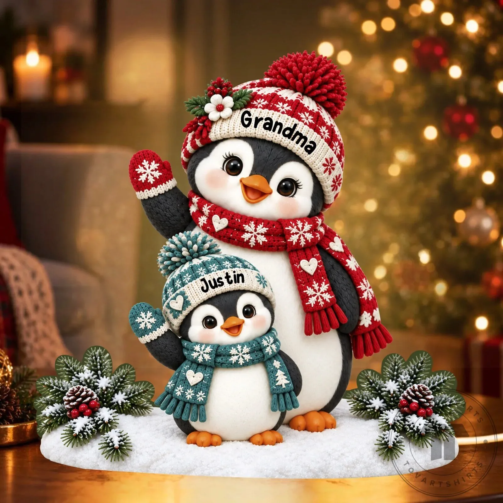 Personalized Penguin Family Christmas Light Box Decoration 9 Personalized Penguin Family Christmas Light Box Decoration