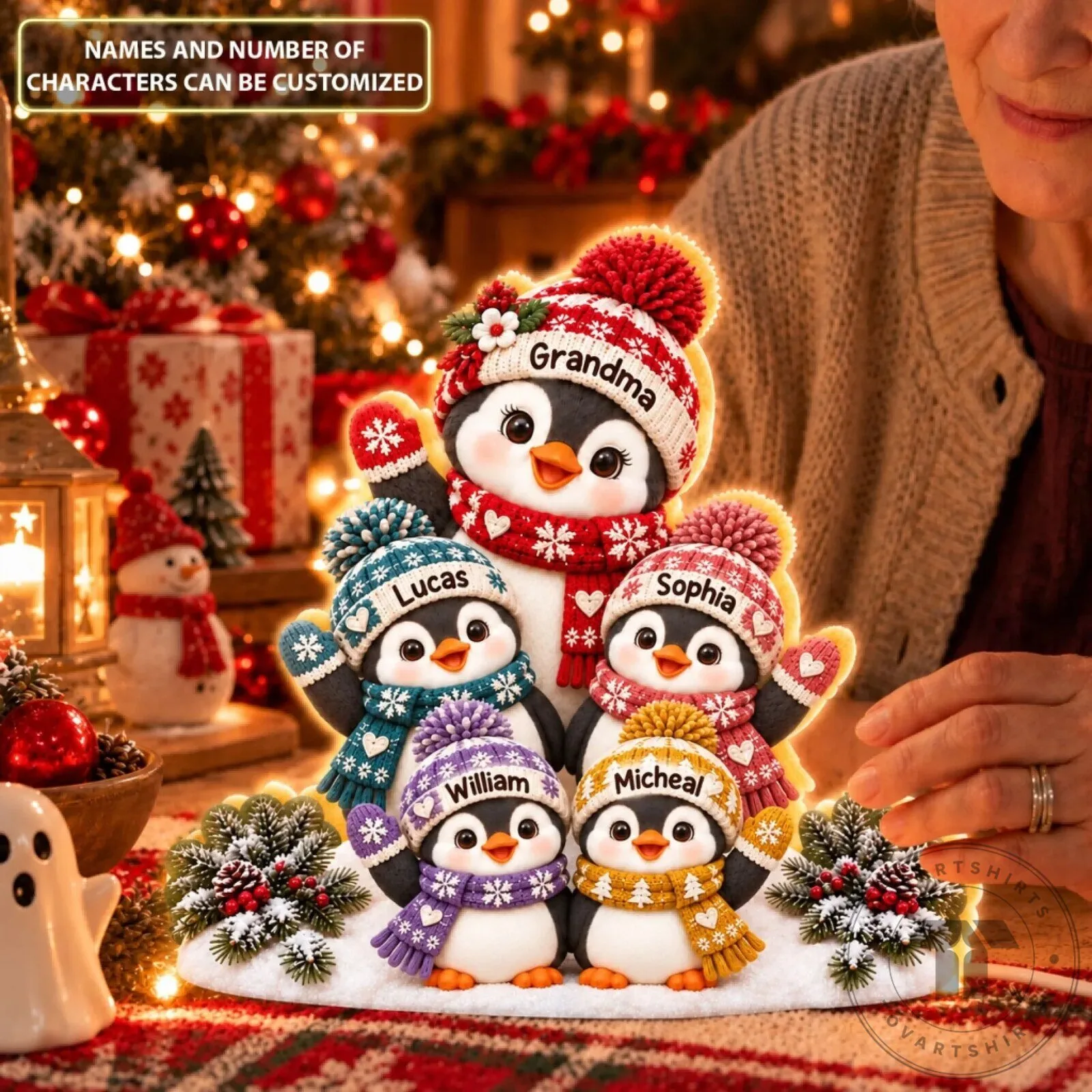 Personalized Penguin Family Christmas Light Box Decoration 10 Personalized Penguin Family Christmas Light Box Decoration