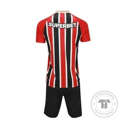 Sao Paulo Football Club Away Red Black White Striped Soccer Jersey 5 Sao Paulo Football Club Away Red Black White Striped Soccer Jersey