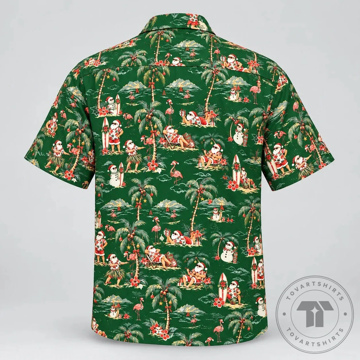 Tropical Santa Claus Christmas Holiday Green Hawaiian Shirt for Men 10 Tropical Santa Claus Christmas Holiday Green Hawaiian Shirt for Men