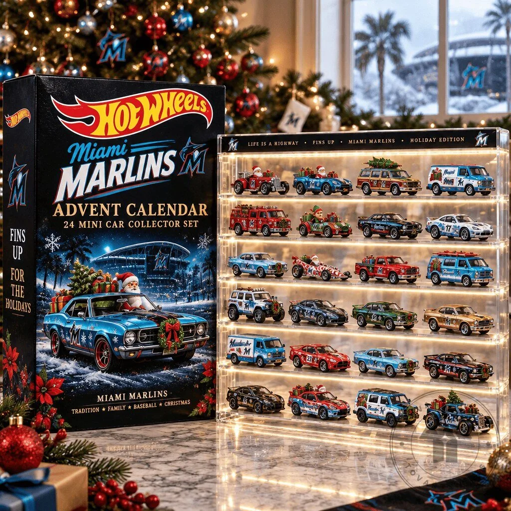Miami Marlins Hot Wheels 24 Mini Car Collector Set Advent Calendar 2D 3 Miami Marlins Hot Wheels 24 Mini Car Collector Set Advent Calendar 2D