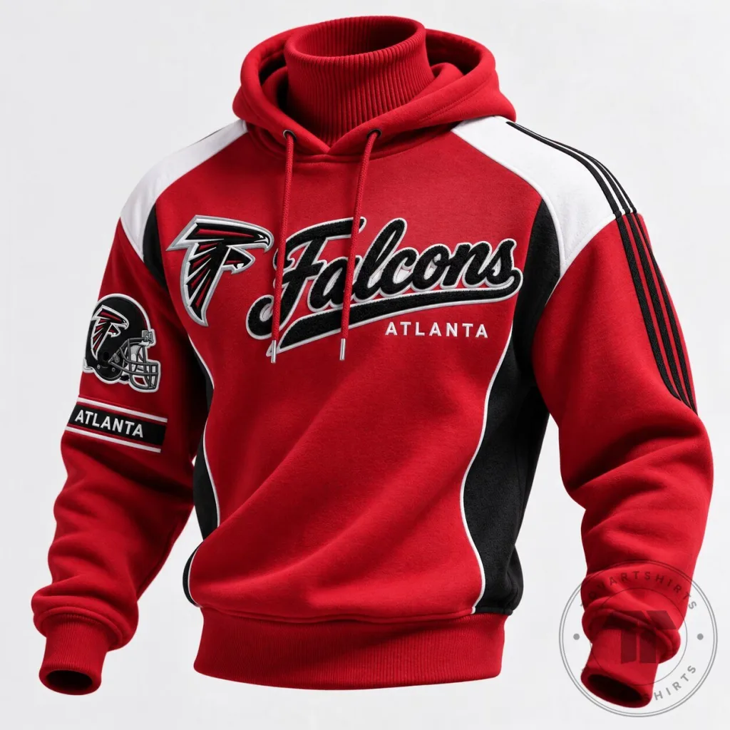 Atlanta Falcons Red Black White Football Team Logo Design Hoodie Atlanta Falcons Red Black White Football Team Logo Design Hoodie