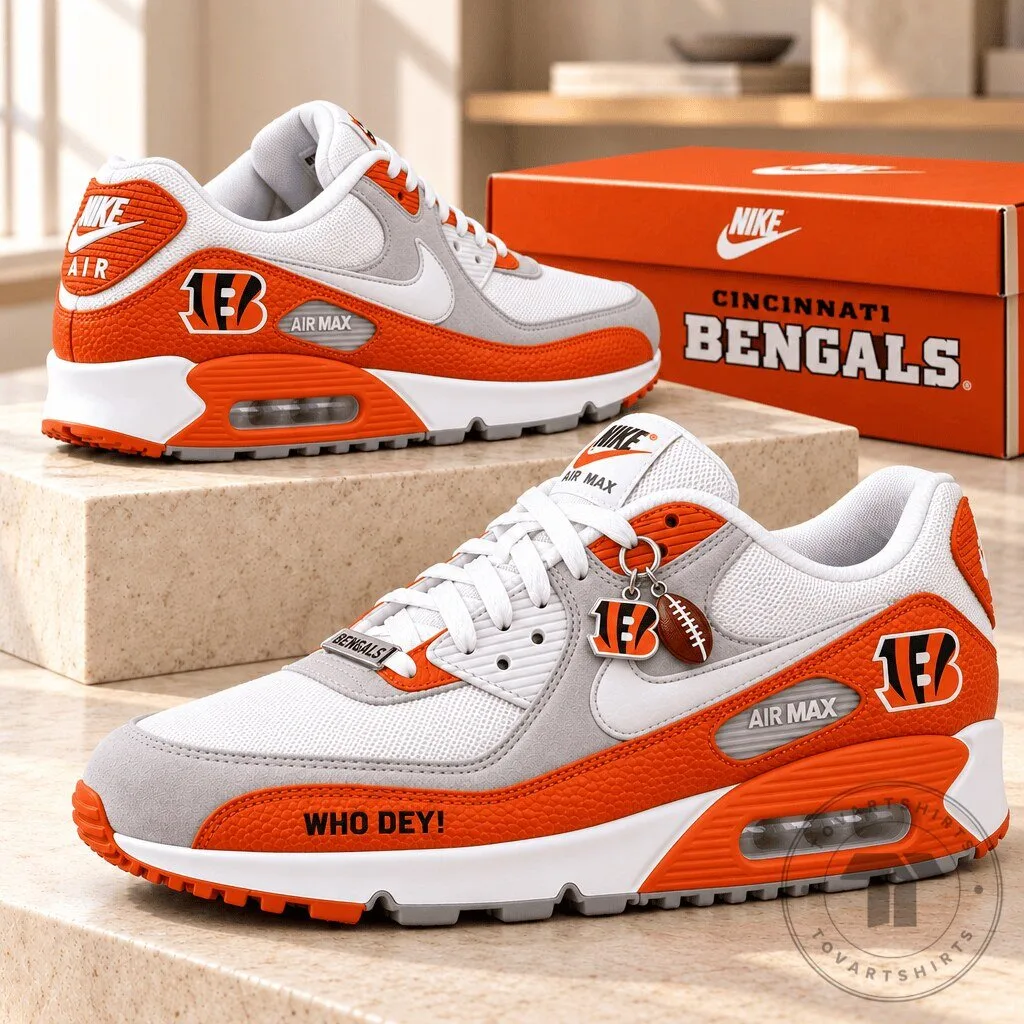 Cincinnati Bengals Football Team Air Max Low-Top Sneakers Shoes 2 Cincinnati Bengals Football Team Air Max Low-Top Sneakers Shoes