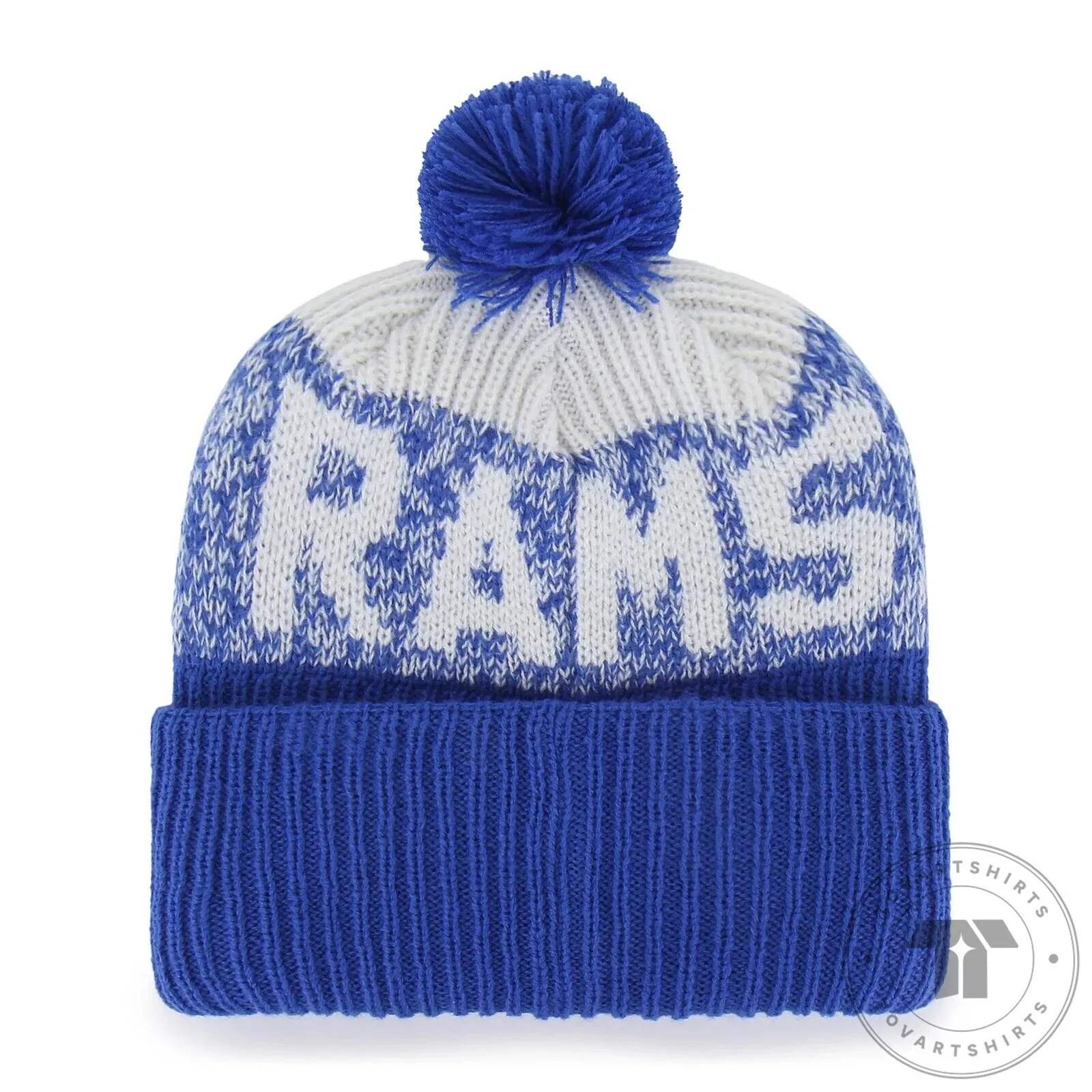 Los Angeles Rams Blue White Knit Pom Pom Beanie Winter Cap Hat 5 Los Angeles Rams Blue White Knit Pom Pom Beanie Winter Cap Hat