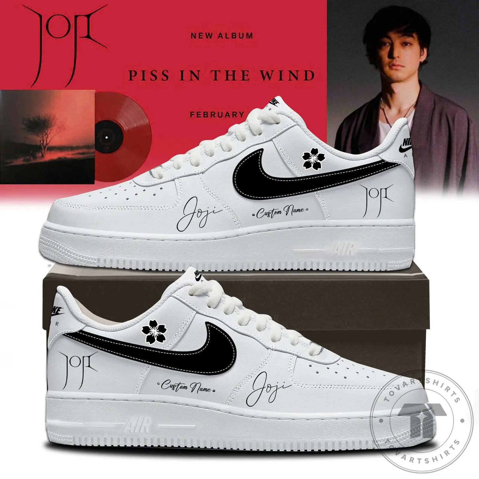 Joji Piss In The Wind Custom Name White Nike Air Force 1 Shoes 1 Joji Piss In The Wind Custom Name White Nike Air Force 1 Shoes