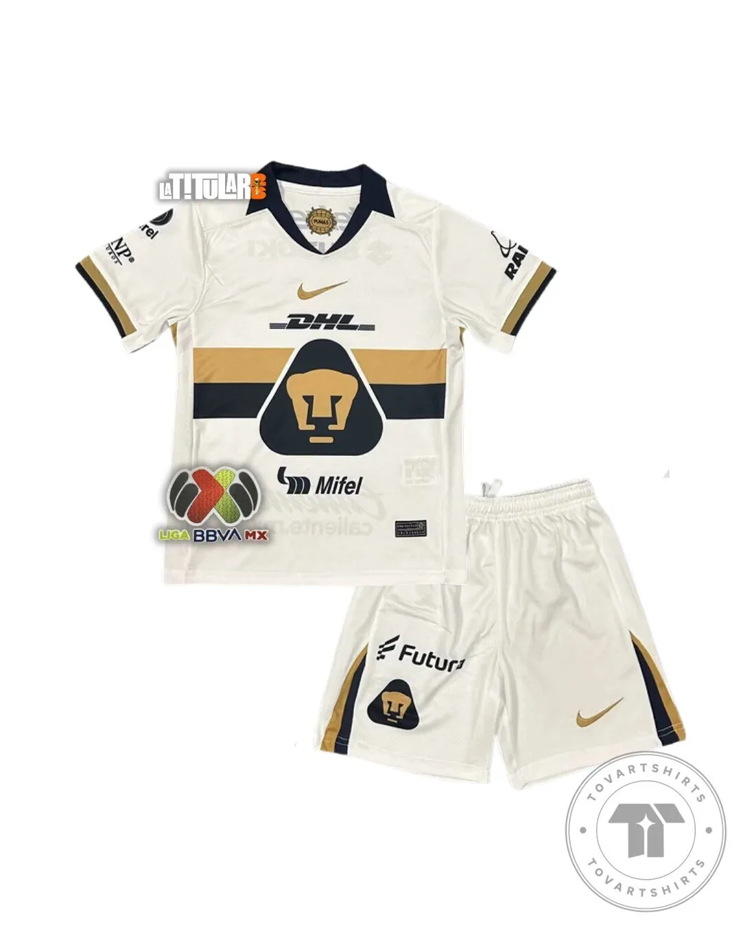 Club Universidad Nacional Pumas UNAM 2025-2026 Home Youth Soccer Kit 3 Club Universidad Nacional Pumas UNAM 2025-2026 Home Youth Soccer Kit