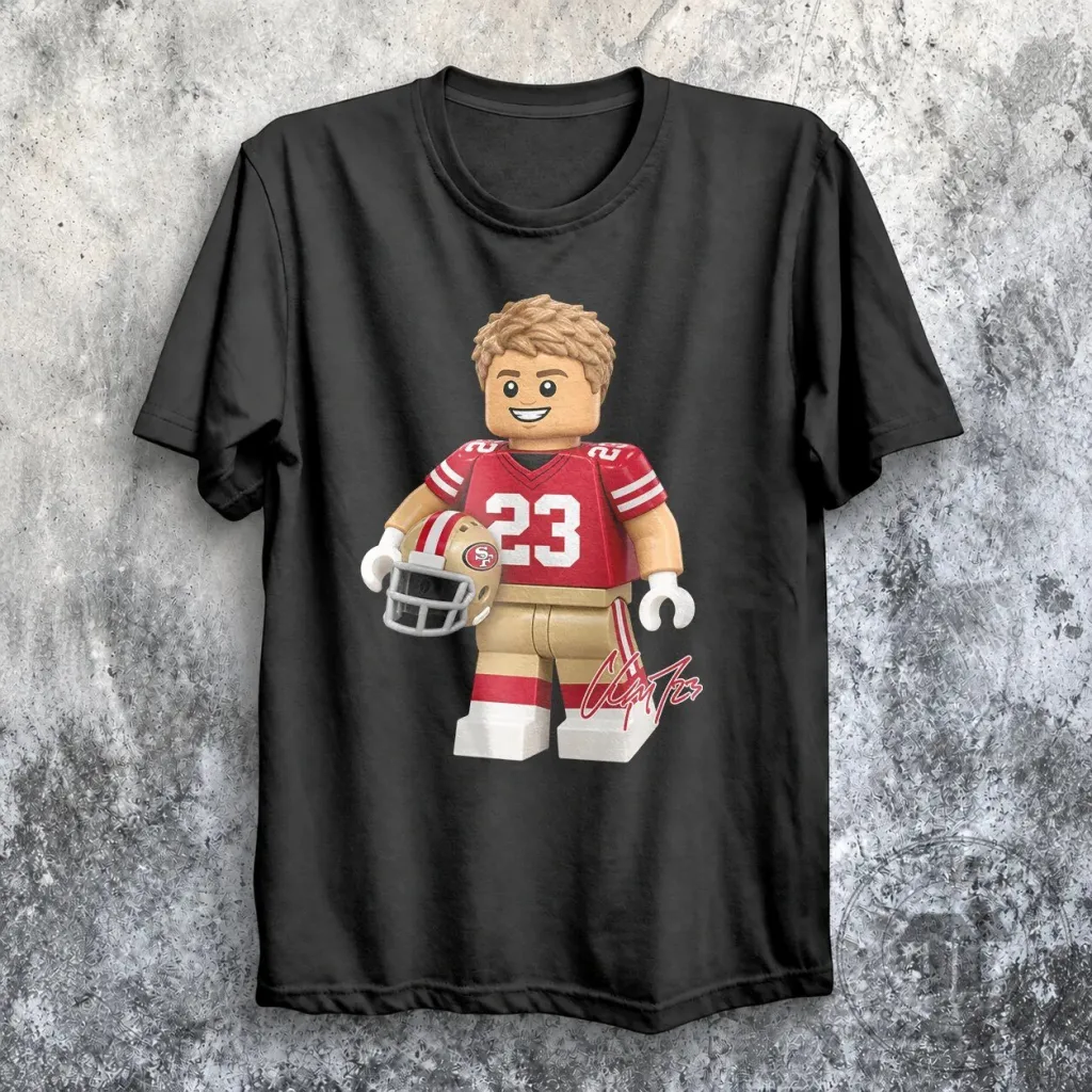 Christian McCaffrey San Francisco 49ers Football Player Lego T-Shirt Christian McCaffrey San Francisco 49ers Football Player Lego T-Shirt