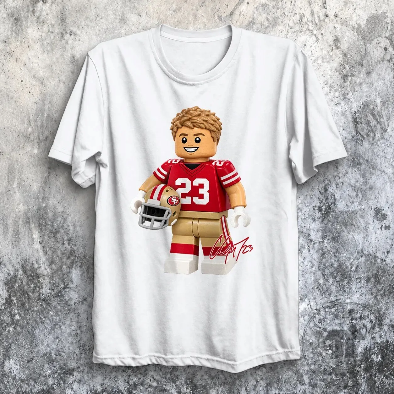 Christian McCaffrey San Francisco 49ers Football Player Lego T-Shirt 7 Christian McCaffrey San Francisco 49ers Football Player Lego T-Shirt